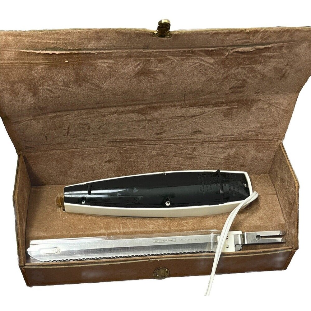 Electric Knife Slice Carve Stainless Steel + Case Universal Vintage Made in USA